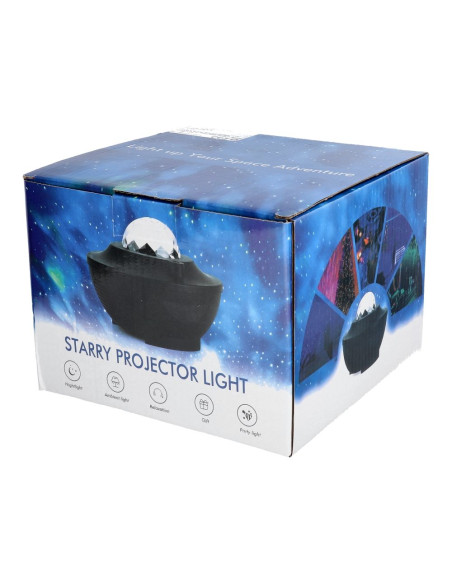 Projecteur LED / Disco star avec haut-parleur bluetooth + télécommande + USB BTM0504-B / HD-SPL blanc