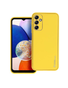 Etui LEATHER Case en cuir pour SAMSUNG Galaxy A14 5G / A14 4G JAUNE
