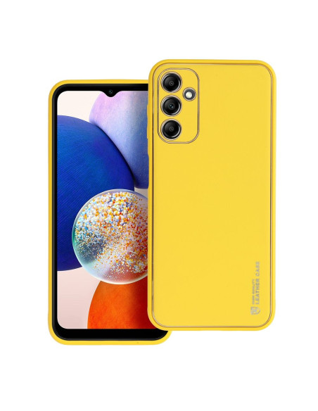 Etui LEATHER Case en cuir pour SAMSUNG Galaxy A14 5G / A14 4G JAUNE