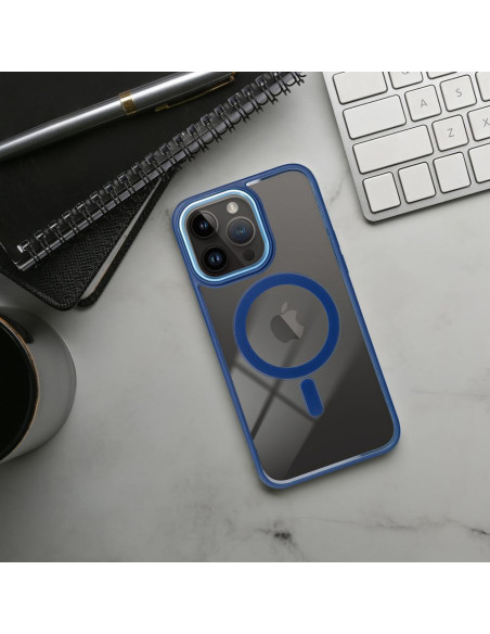 COLOR EDGE MAG COVER compatible avec MagSafe pour IPHONE 15 Pro Max bleu