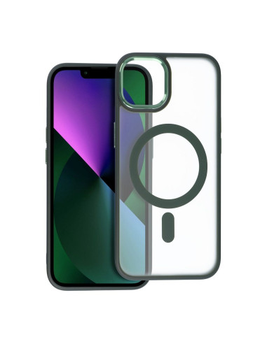 MATTE MAG COVER case compatible with MagSafe for IPHONE 13 green