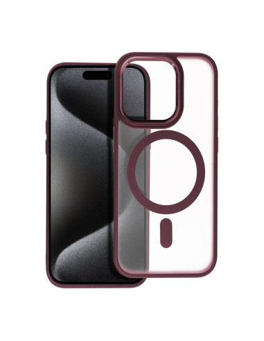 COUVERTURE MAG MATTE compatible avec MagSafe pour IPHONE 15 Pro rouge