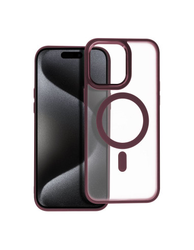 Coque MAG MATTE compatible avec MagSafe pour IPHONE 15 Pro Max rouge