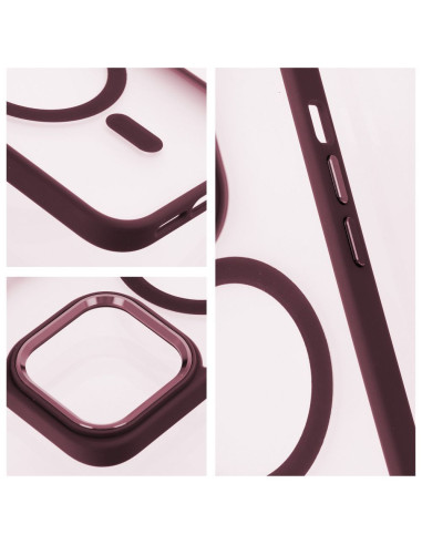 Coque MAG MATTE compatible avec MagSafe pour IPHONE 15 Pro Max rouge