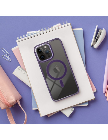 COLOR EDGE MAG COVER case compatible with MagSafe for IPHONE 13 Pro Max deep purple