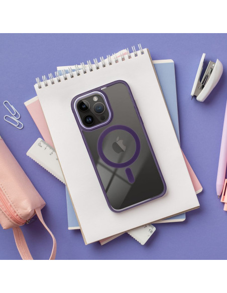COLOR EDGE MAG COVER case compatible with MagSafe for IPHONE 13 Pro Max deep purple