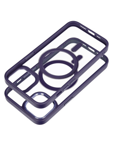 COLOR EDGE MAG COVER case compatible with MagSafe for IPHONE 14 deep purple