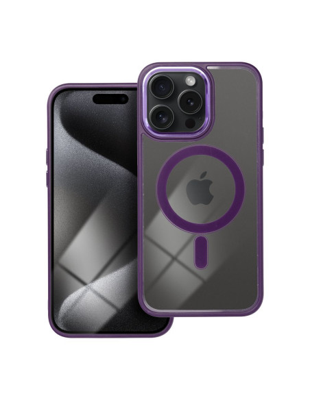 COLOR EDGE MAG COVER Coque compatible avec MagSafe pour IPHONE 15 Pro Max violet