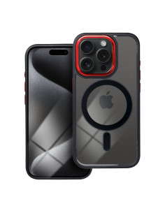 COLOR EDGE MAG COVER Coque compatible avec MagSafe pour IPHONE 15 Pro noir et rouge