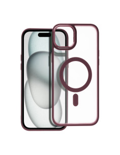 MATTE MAG COVER compatible avec MagSafe pour IPHONE 15 Plus rouge