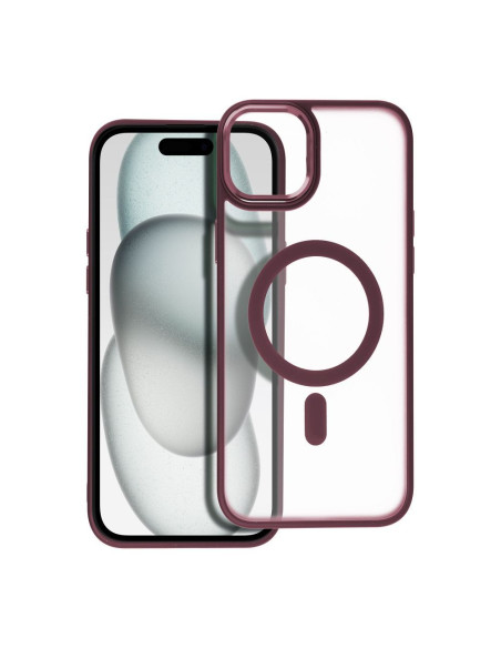 MATTE MAG COVER compatible avec MagSafe pour IPHONE 15 Plus rouge