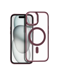COUVERTURE MAG MATTE compatible avec MagSafe pour IPHONE 15 rouge