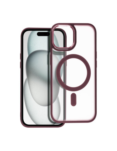 COUVERTURE MAG MATTE compatible avec MagSafe pour IPHONE 15 rouge