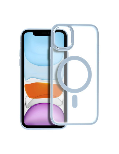 COUVERTURE MAG MATTE compatible avec MagSafe pour IPHONE 11 bleu