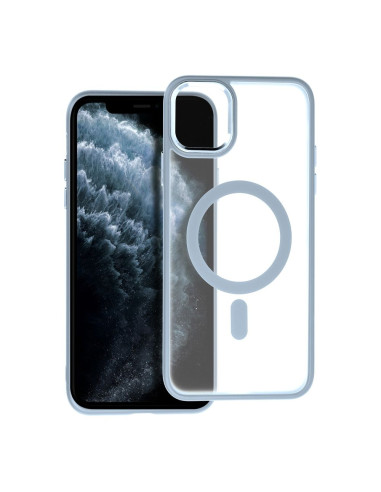 COUVERTURE MAG MATTE compatible avec MagSafe pour IPHONE 11 Pro Max bleu