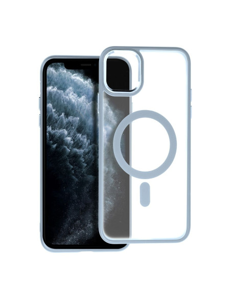 COUVERTURE MAG MATTE compatible avec MagSafe pour IPHONE 11 Pro Max bleu