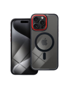 COLOR EDGE MAG COVER compatible avec MagSafe pour IPHONE 15 Pro Max noir et rouge