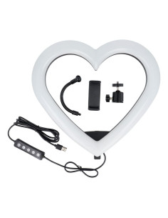 Anneau lumineux LED / Heart Stream RGB 12 pouces FULL COLOR avec support de téléphone + trépied JM33-13 2