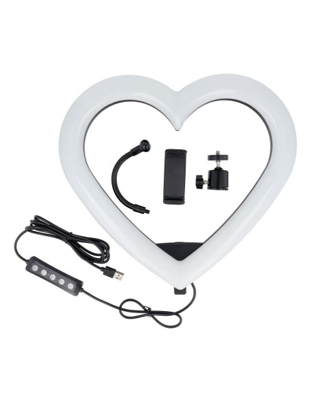 Anneau lumineux LED / Heart Stream RGB 12 pouces FULL COLOR avec support de téléphone + trépied JM33-13