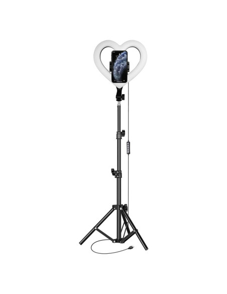 Anneau lumineux LED / Heart Stream RGB 12 pouces FULL COLOR avec support de téléphone + trépied JM33-13