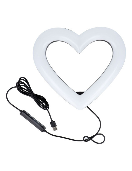 Anneau lumineux LED / Heart Stream RGB 10 pouces FULL COLOR avec support de téléphone + trépied JM26-10