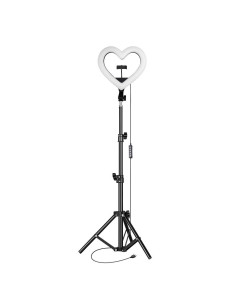 Anneau lumineux LED / Heart Stream RGB 10 pouces FULL COLOR avec support de téléphone + trépied JM26-10 2