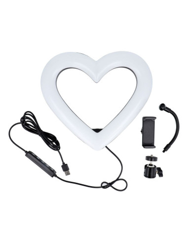 Anneau lumineux LED / Heart Stream RGB 10 pouces FULL COLOR avec support de téléphone + trépied JM26-10