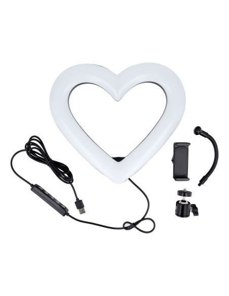 Anneau lumineux LED / Heart Stream RGB 10 pouces FULL COLOR avec support de téléphone + trépied JM26-10