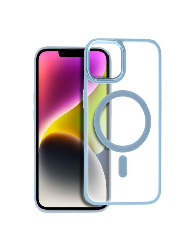 COUVERTURE MAG MATTE compatible avec MagSafe pour IPHONE 14 bleu