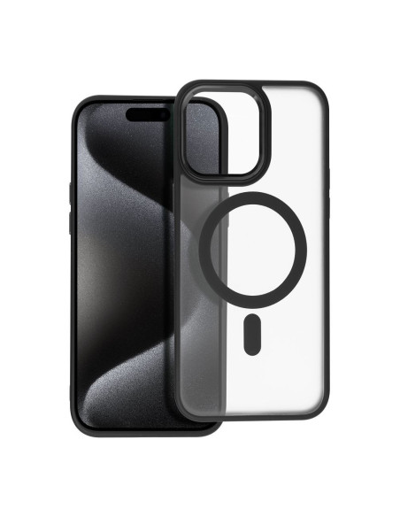 COUVERTURE MAG MATTE compatible avec MagSafe pour IPHONE 15 Pro Max noir