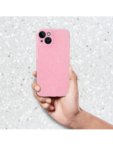Coque transparente 2mm BLINK pour IPHONE 15 rose