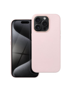 COUVERTURE MAG en CUIR compatible avec MagSafe pour IPHONE 15 Pro rose
