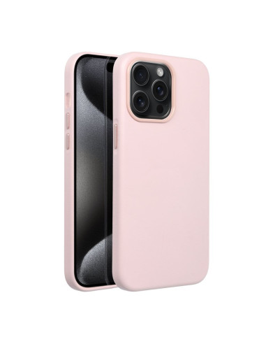 COUVERTURE MAG en CUIR compatible avec MagSafe pour IPHONE 15 Pro Max rose