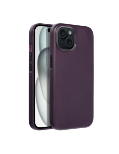 Coque MAG COVER en cuir compatible avec MagSafe pour IPHONE 15 violet foncé 2