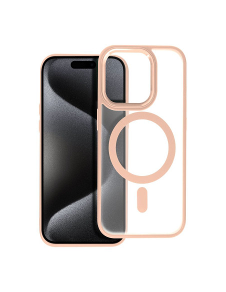 Coque MAG COVER MATTE compatible avec MagSafe pour IPHONE 15 Pro rose