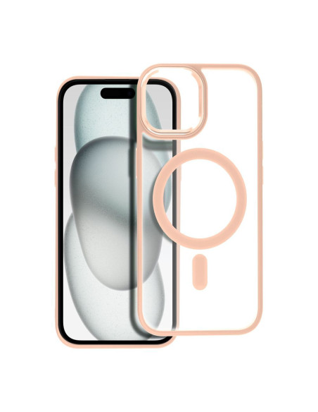 Coque MAG COVER MATTE compatible avec MagSafe pour IPHONE 15 rose