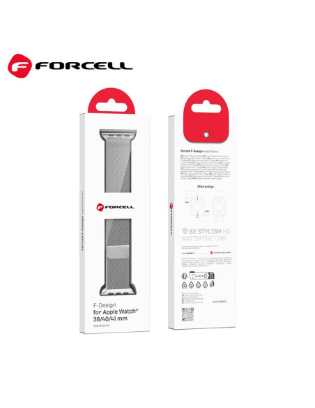 FORCELL F-DESIGN FA03 Bracelet pour APPLE Watch 38 / 40 / 41 mm argenté
