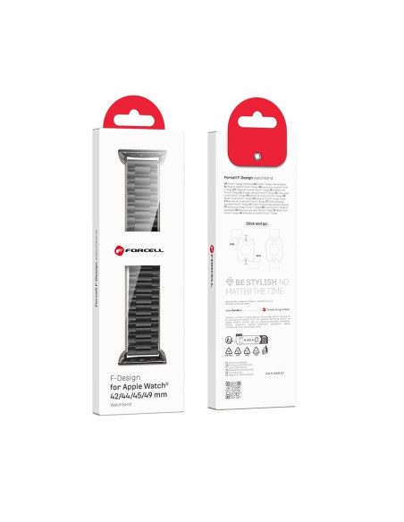 FORCELL Bracelet F-DESIGN FA10 pour APPLE Watch 38 / 40 / 41 mm noir
