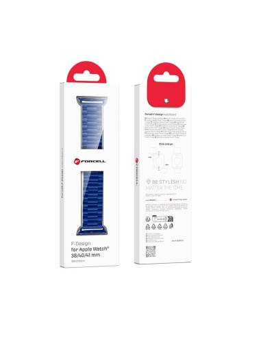 FORCELL F-DESIGN FA10 Bracelet pour Apple Watch 38/40/41mm bleu