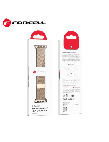 FORCELL Bracelet F-DESIGN FA03 pour APPLE Watch 38 / 40 / 41 mm or