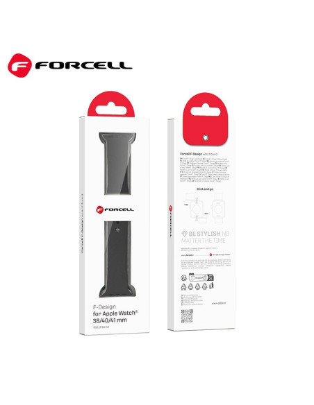 FORCELL F-DESIGN FA01 Bracelet pour APPLE Watch 38 / 40 / 41 mm noir
