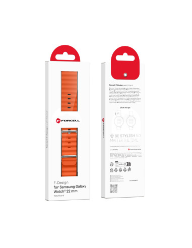 FORCELL Bracelet F-DESIGN FS01 pour SAMSUNG Watch 22 mm orange