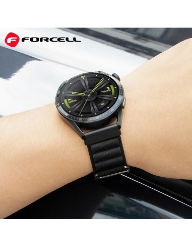 FORCELL Bracelet F-DESIGN FS05 pour SAMSUNG Watch 22 mm noir