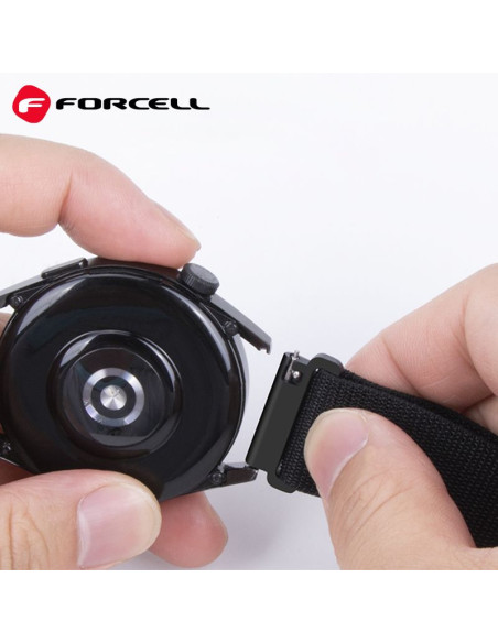 FORCELL Bracelet F-DESIGN FS05 pour SAMSUNG Watch 22 mm noir