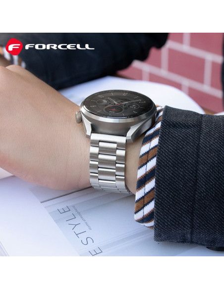 FORCELL Bracelet F-DESIGN FS06 pour SAMSUNG Watch 20 mm argenté
