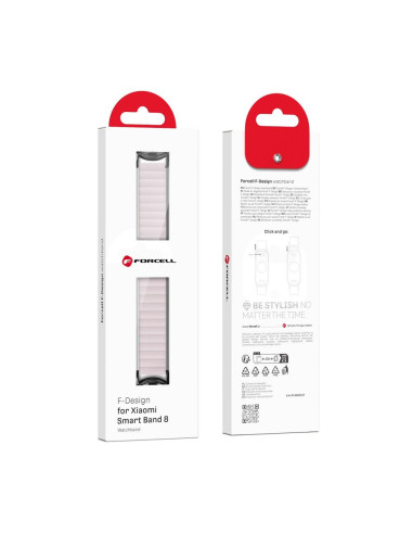 FORCELL F-DESIGN FX Mi Band 8 Bracelet / bande pour Xiaomi Mi Band 8 gris poudré