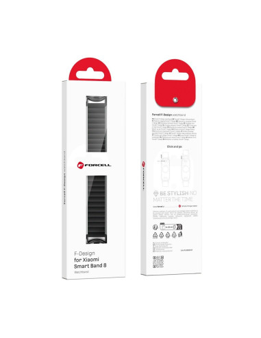 FORCELL F-DESIGN FX Mi Band 8 Bracelet / bande pour Xiaomi Mi Band 8 noir
