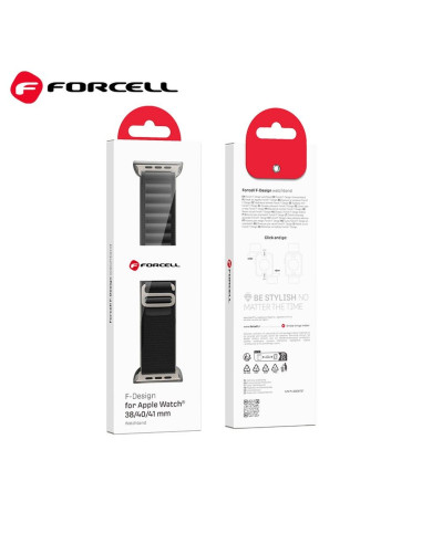 FORCELL F-DESIGN FA13 Bracelet pour Apple Watch 38/40/41mm noir