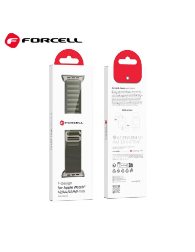 FORCELL Bracelet F-DESIGN FA13 pour APPLE Watch 42 / 44 / 45 / 49 mm vert