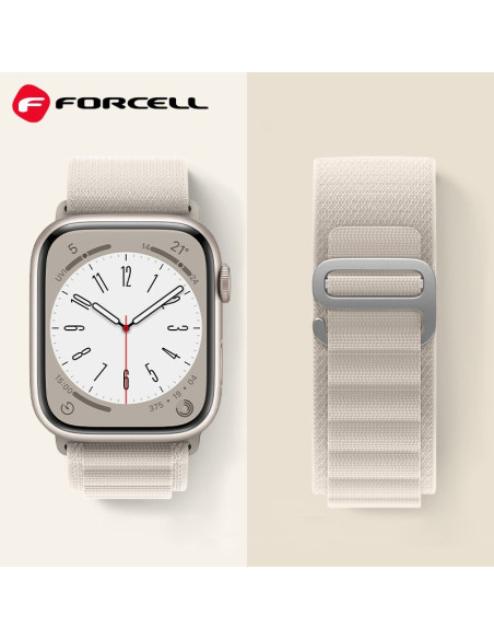FORCELL F-DESIGN FA13 bracelet / bande pour Apple Watch 42/44/45/49mm stellaire